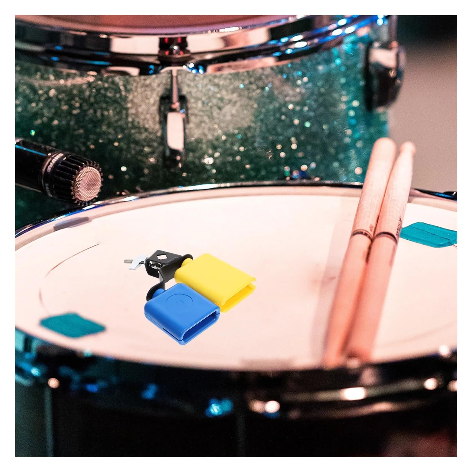 Tambor De Percusión Manual De Metal ABS Con Doble Cencerro