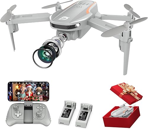 Ficinto Drone cuadricóptero plegable FPV 1080P con cámara, para adultos, niños, principiantes, giros 3D, retención de altitud, modo sin cabeza, 2 disponible en Yaxa Peru