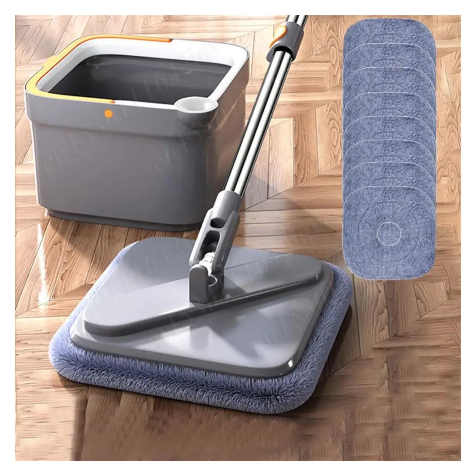 Compatible con barredora mágica for limpieza de pisos, juego de trapeador y cubo for limpieza de pisos, trapeadores exprimibles, rotación de 360 ​​°, trapeador plano for pisos, escoba, limpiador de tr