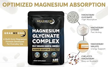 Magnesium Glycinate 4-in-1 Complex 1000mg Supplements, 60 Capsules