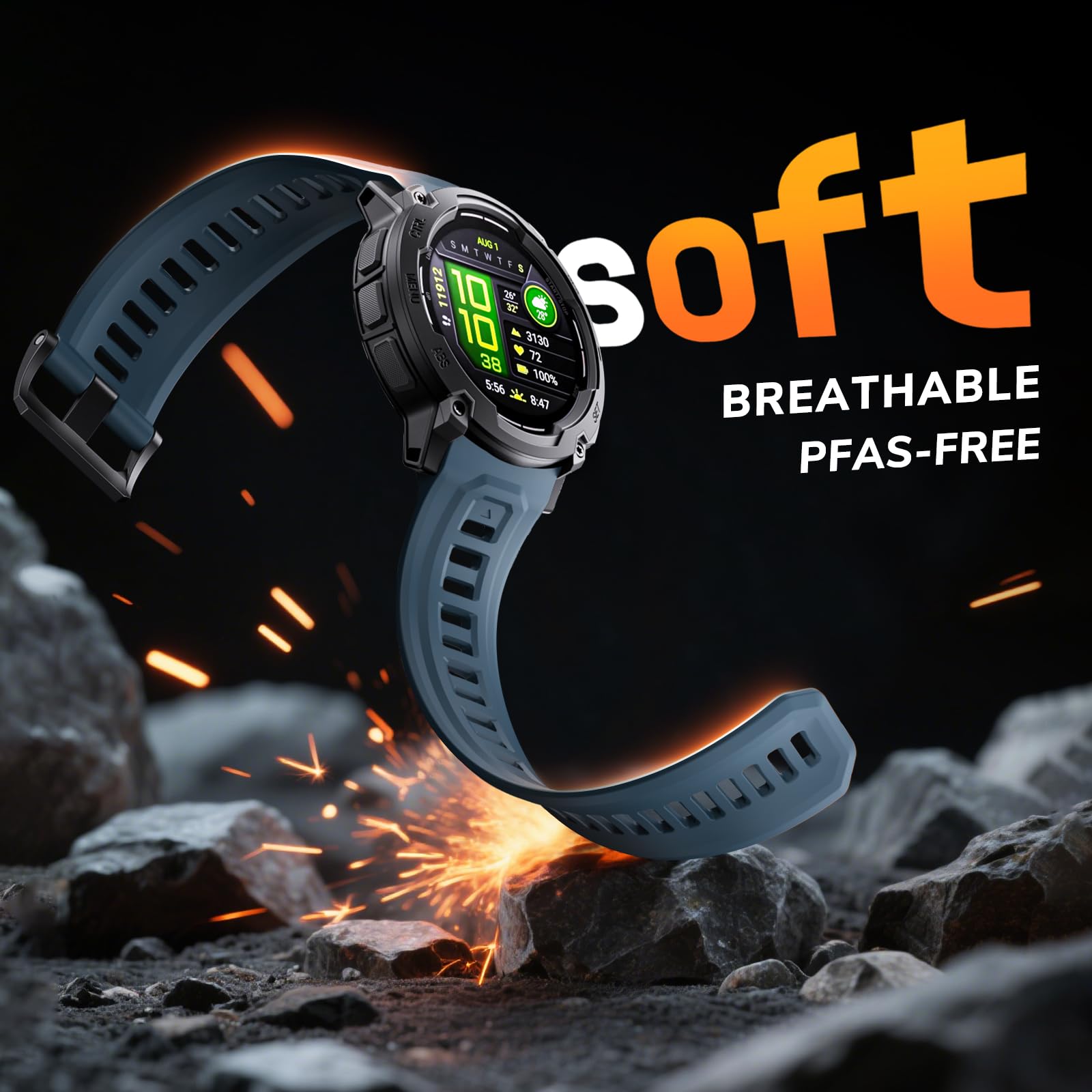 Kompatybilny z Garmin Instinct E45 mm/Instinct E40mm/Instinct 3-45 mm/Instinct 3-50 mm, silikonowy pasek do zegarka 20 mm/22 mm/26 mm