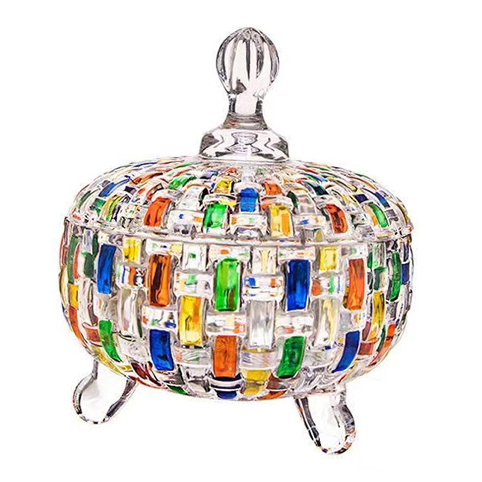 Luocute Vaso in Vetro Dipinto a Mano, Contenitore Trasparente con (D316)