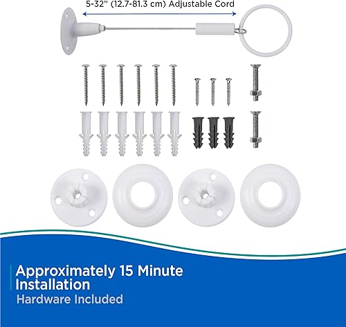 Miniatura 5 de Kenney KN61423 - Barra de cortina de ducha de esquina de montaje permanente, 36 x 36 pulgadas de longitud fija, acabado blanco, tubos de acero