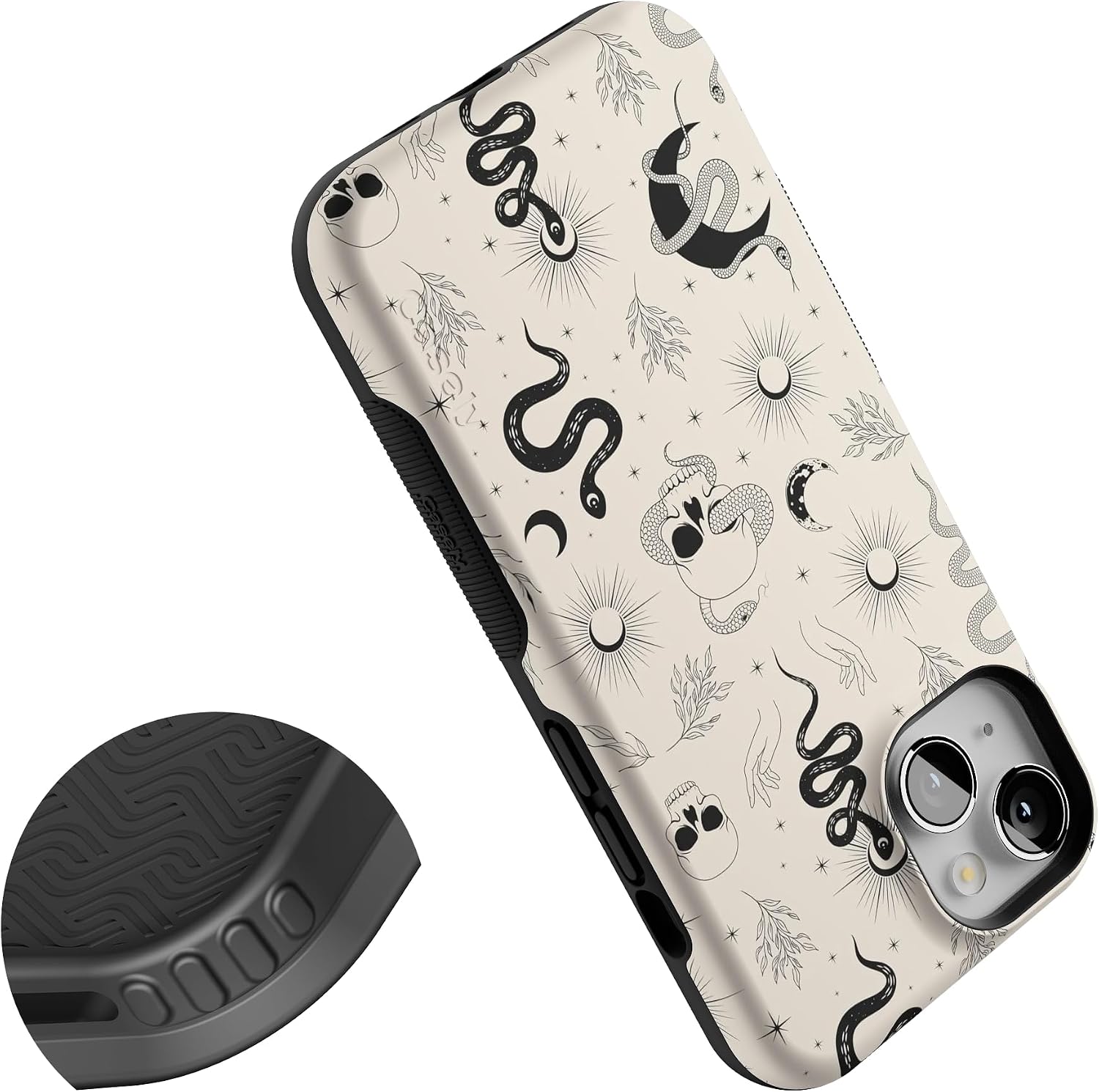 Casely iPhone 14 Case | No Further Explanation | Snakes & Skulls | Bold Protective Design | Compatible with MagSafe