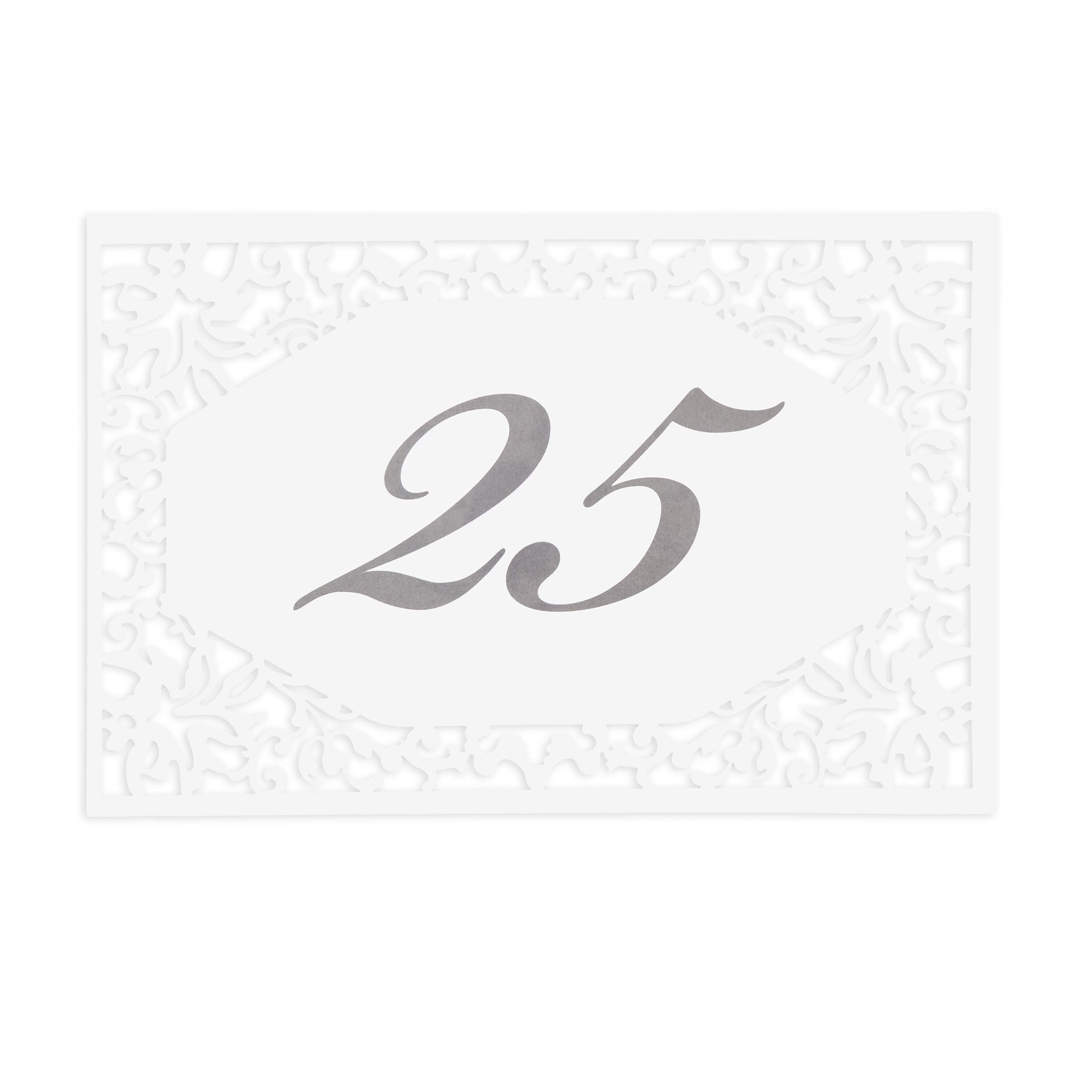 DariceDTIL1136 Darice, avid Tutera Illusion, 25 Piece, Die Cut Lace Paper Table Number Cards,