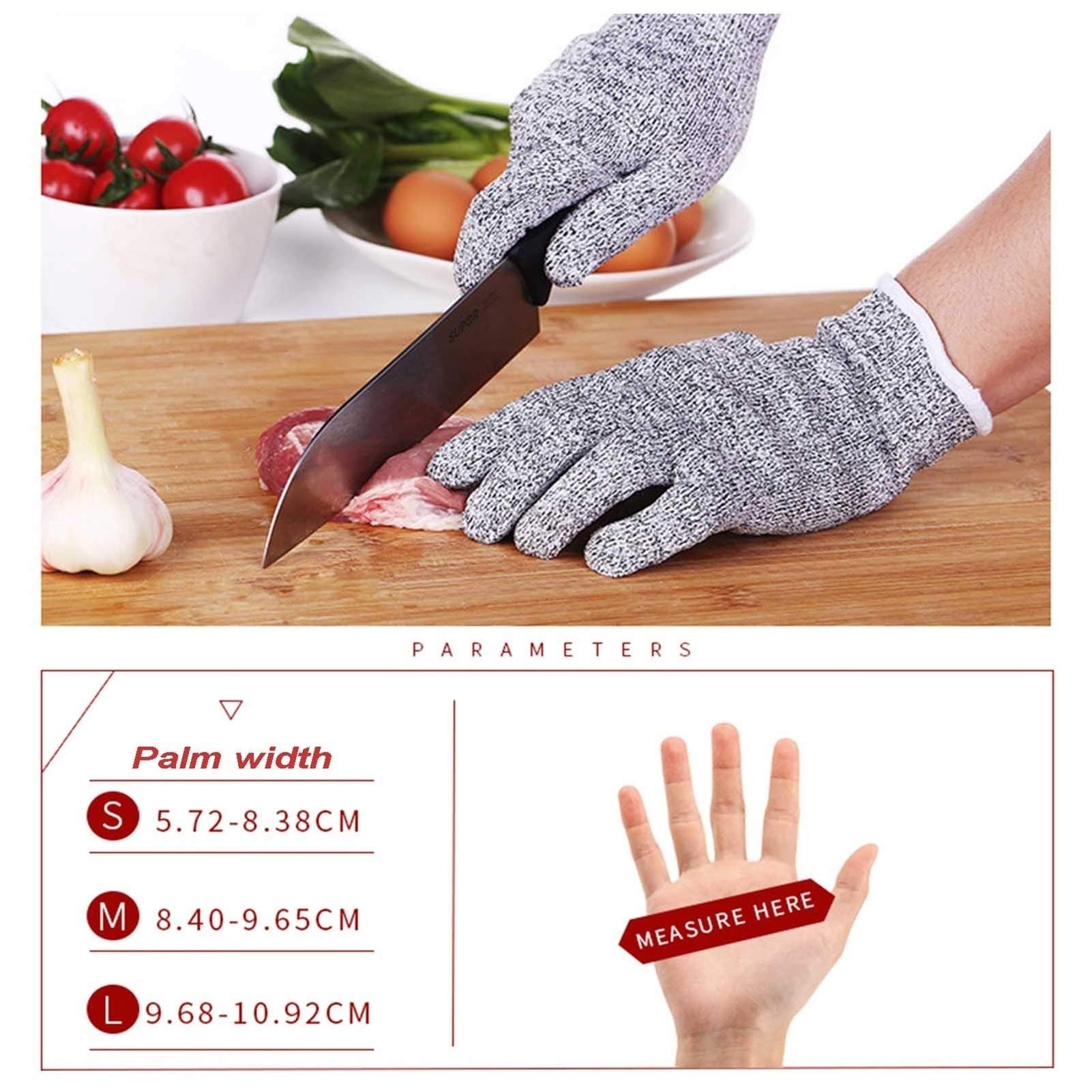 Guantes anticorte Guantes anticorte grises, guantes de trabajo de seguridad multifuncionales con aislamiento térmico, utilizados para tallar vidrio y cortar vidrio, fáciles de limpiar (tamaño: ex