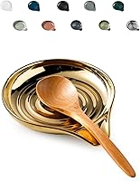 Vista 18 de LAUCHUH Soporte de cuchara de cerámica para la parte superior de la estufa, soporte para cuchara grande, soporte para cuchara para encimera de Gris