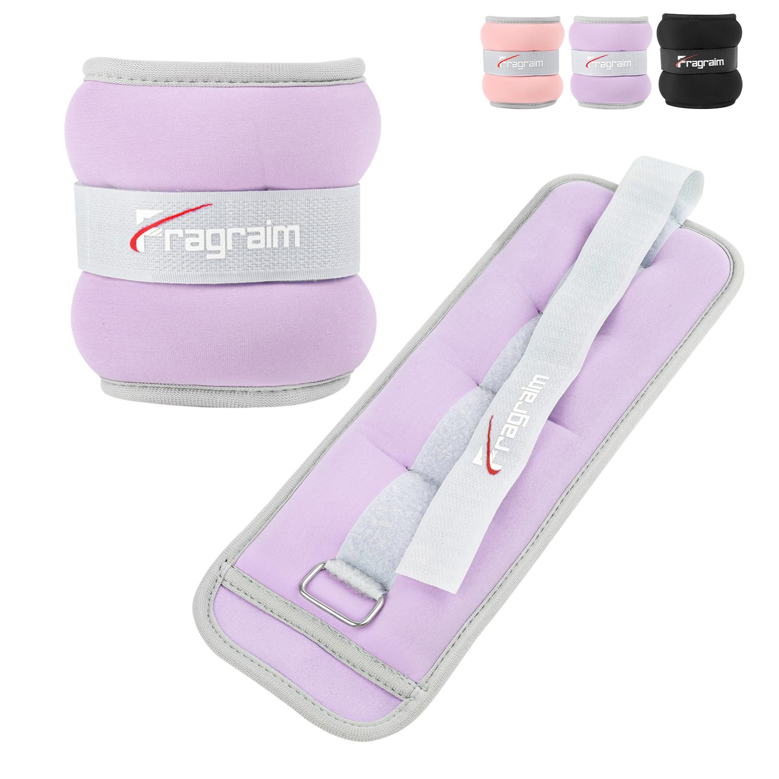 Fragraim Ankle Weights for Women Men Kids 1/2/3/4/6/8/10 LBS 1 Pair Leg Arm Wrist Weights with Adjustable Strap for Running, Walking, Pilates, Gymnastics, Aerobics, Physical Therapy