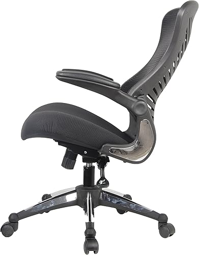 Miniatura 7 de Office Factor Executive - Silla de oficina ergonómica, respaldo de malla, asiento de piel regenerada, reposabrazos abatible, asiento moldeado con un