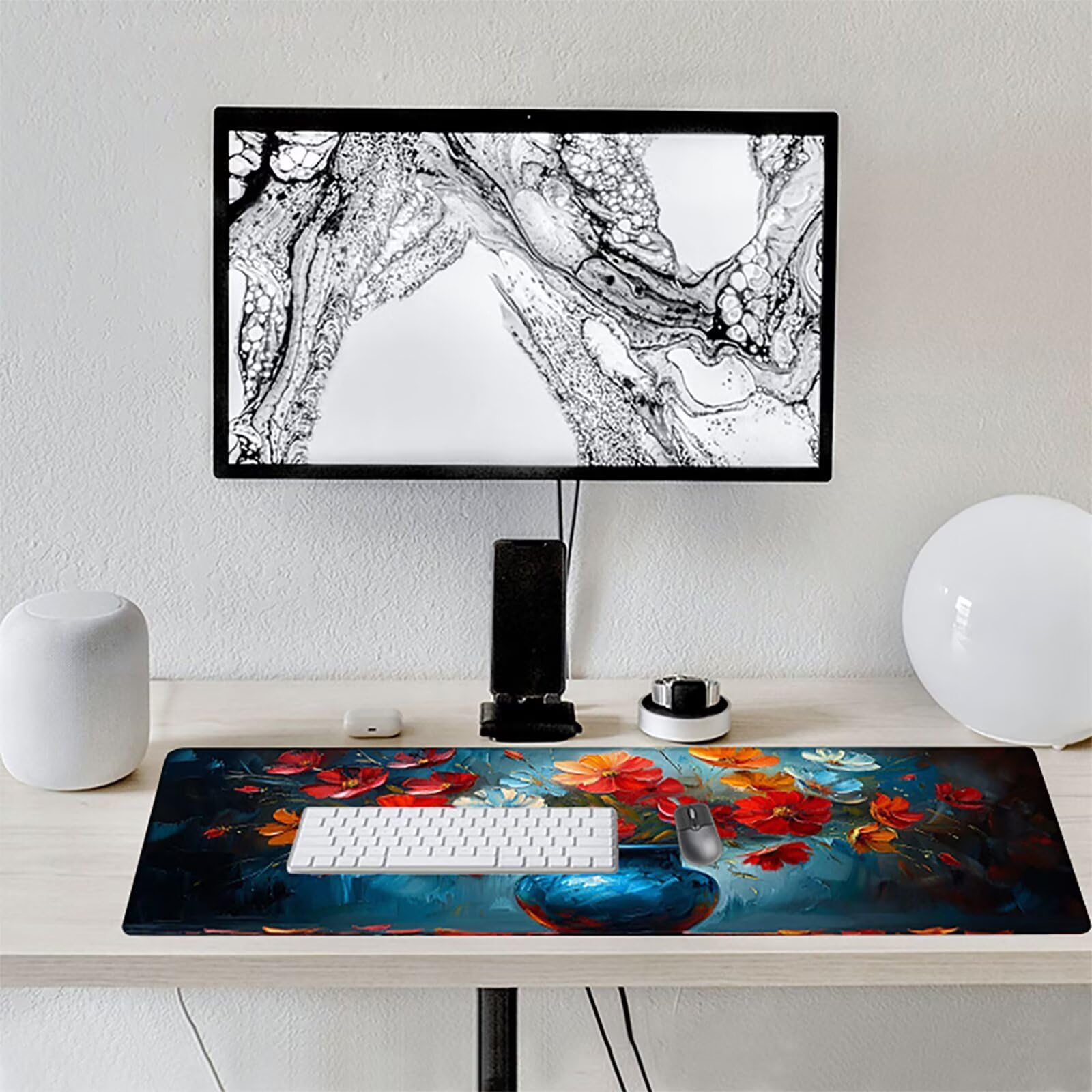 Florero Alfombrilla Ratón Gaming XXL 1500x800 mm, Alfombrilla Gaming Rojo Mousepad con Base de Goma Antideslizante, Impermeable Desk Mat para Teclado y Raton, Accesorios Gaming, Regalos de Hombre I-N