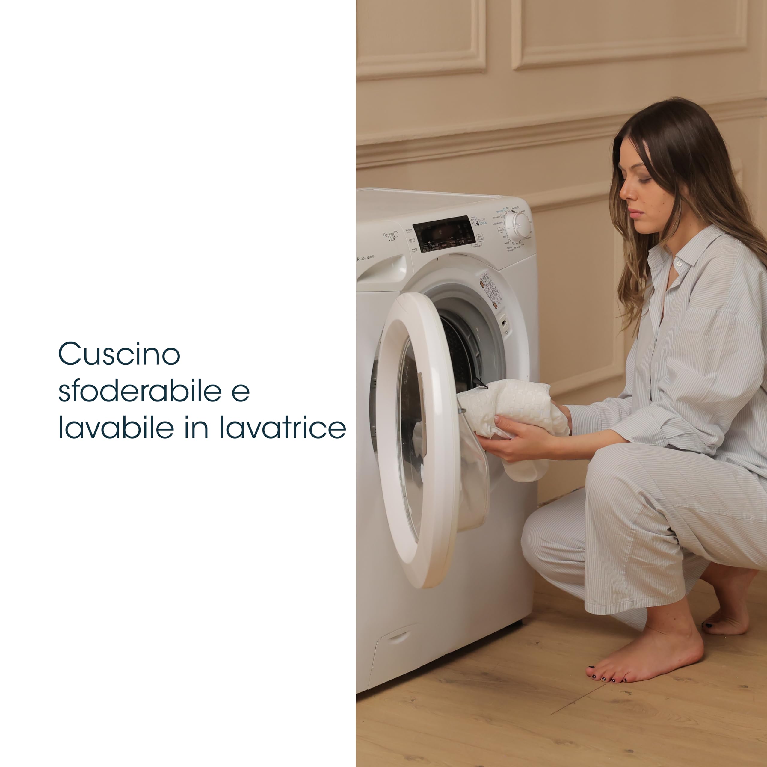 Cuscino per Dormire Memory Foam Forato a Saponetta, Rinfrescante e Anallergico - Cuscino Letto 41x72 Altezza 12cm