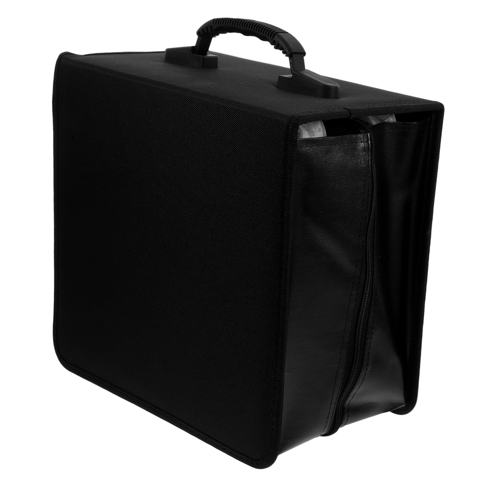 Yardenfun Porta CD e Dvd in Pu con Maniglia Custodia per Auto e Casa Organizzatore per Dischi con Spazio Extra per Piccoli Oggetti Protegge da Graffi e Danneggiamento