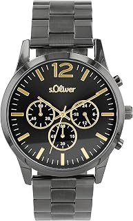 Armbanduhr Herren Chronograph Analog, mit Edelstahl Armband, 3 bar Wasserdicht, Kommt in Uhren Geschenk Box
