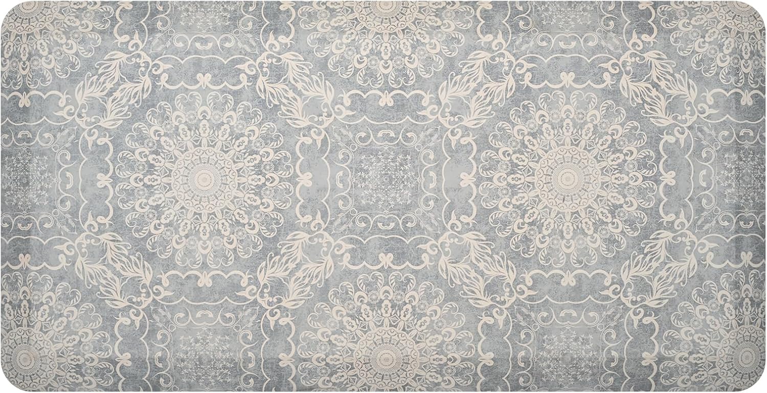 Anti-Fatigue Kitchen Mat - Ergonomic and Comfortable - Waterproof, Grease-Proof and Easy to Clean - Suitable for Kitchens, Offices, Laundries and Other Places Standing Required (Madrid,20"x39"x3/4") 39"L x 20"W x 0.8"Th