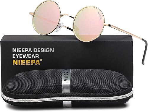 Miniatura 2 de NIEEPA Gafas de sol redondas redondas estilo hippie vintage para hombres y mujeres, gafas de sol circulares NP1002