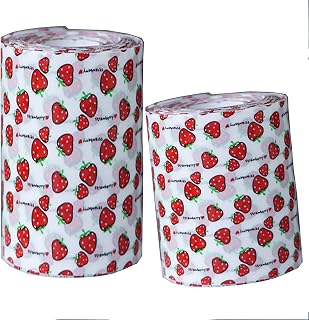 2 Rouleaux Rouleau Imprimé Fraise PP Film à Chemiser Ruban de Gâteau Transparent Feuille Pour Bandes D'acétate Collier à Gâteau Mousse Feuilles de Papier Pour Cercle Pâtisserie (6cm*10m/10cm*10m)