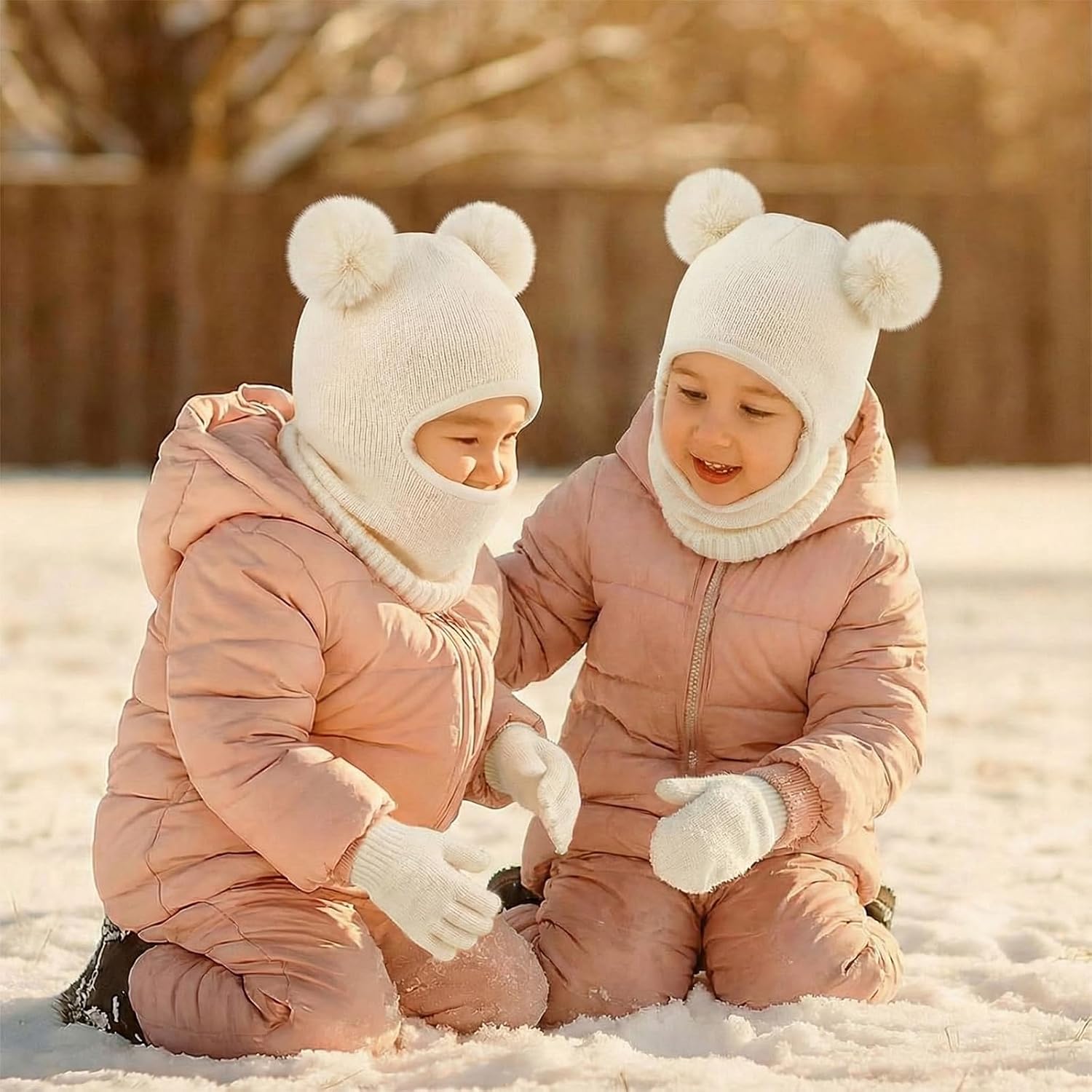 HONGTEYA Toddler Winter Hat Scarf Glove Set, Unisex Baby Kids Velvet Lined Knitted Hat with Neck Warmer for Cold Weather - Image 7