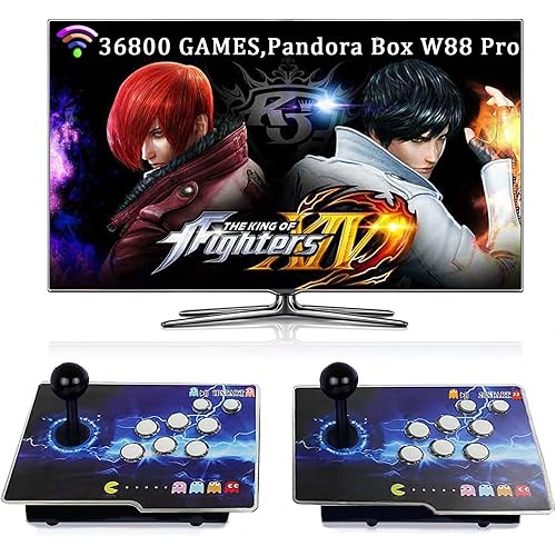 RegiisJoy 36800 in 1 Arcade Game Console Pandoras W88 Pro WiFi Function Game Machine for PC & Projector & TV, 2-4 Players, 1280X720, 3D Games, Search/Hide/Save/Load/Pause Games, Favorite List