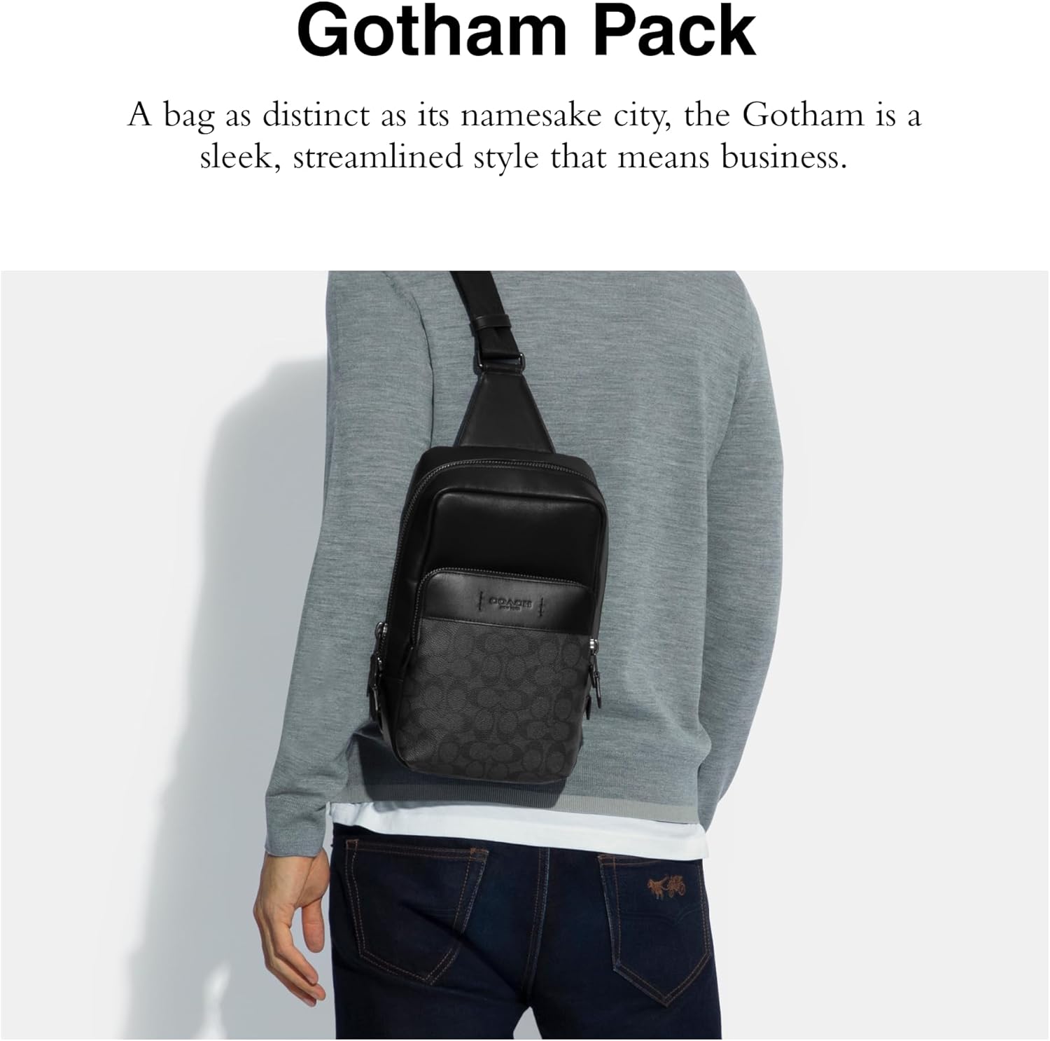 COACH Signature Gotham Pack Ji/Charcoal/Black One Size - Image 2