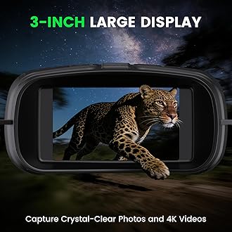 Night Vision Goggles, 4K Night Vision Binoculars for Adults with 5000mAh Battery, 3" HD Screen & 32GB Card for Hunting, Wildlife Observation, Security