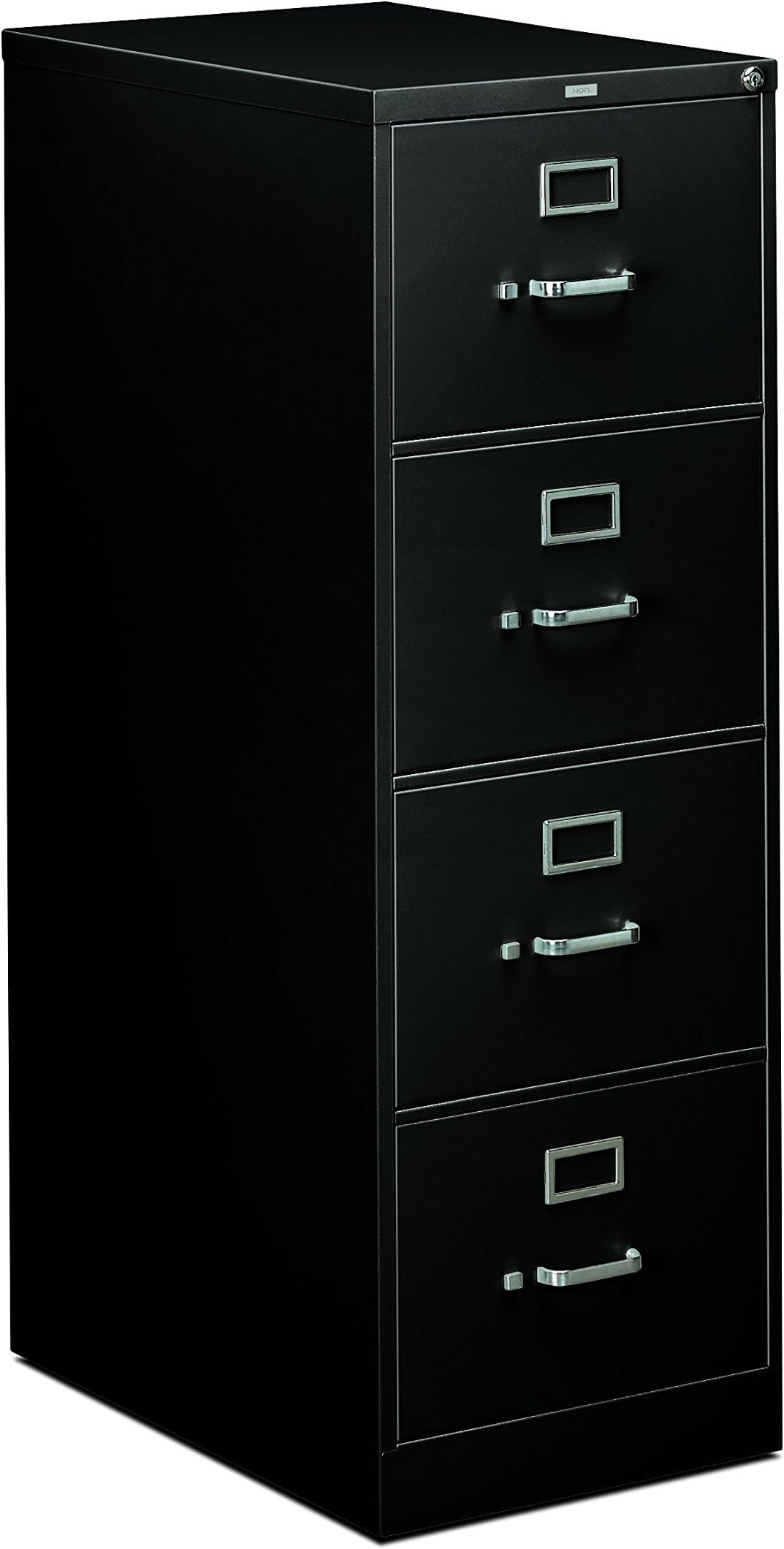 HON 4-Drawer Legal File - Full-Suspension Filing Cabinet, 26-1/2-Inch Black (310 Series - Model 314CPP)