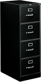 HON 4-Drawer Legal File - Full-Suspension Filing Cabinet, 26-1/2-Inch Black (310 Series - Model 314CPP)