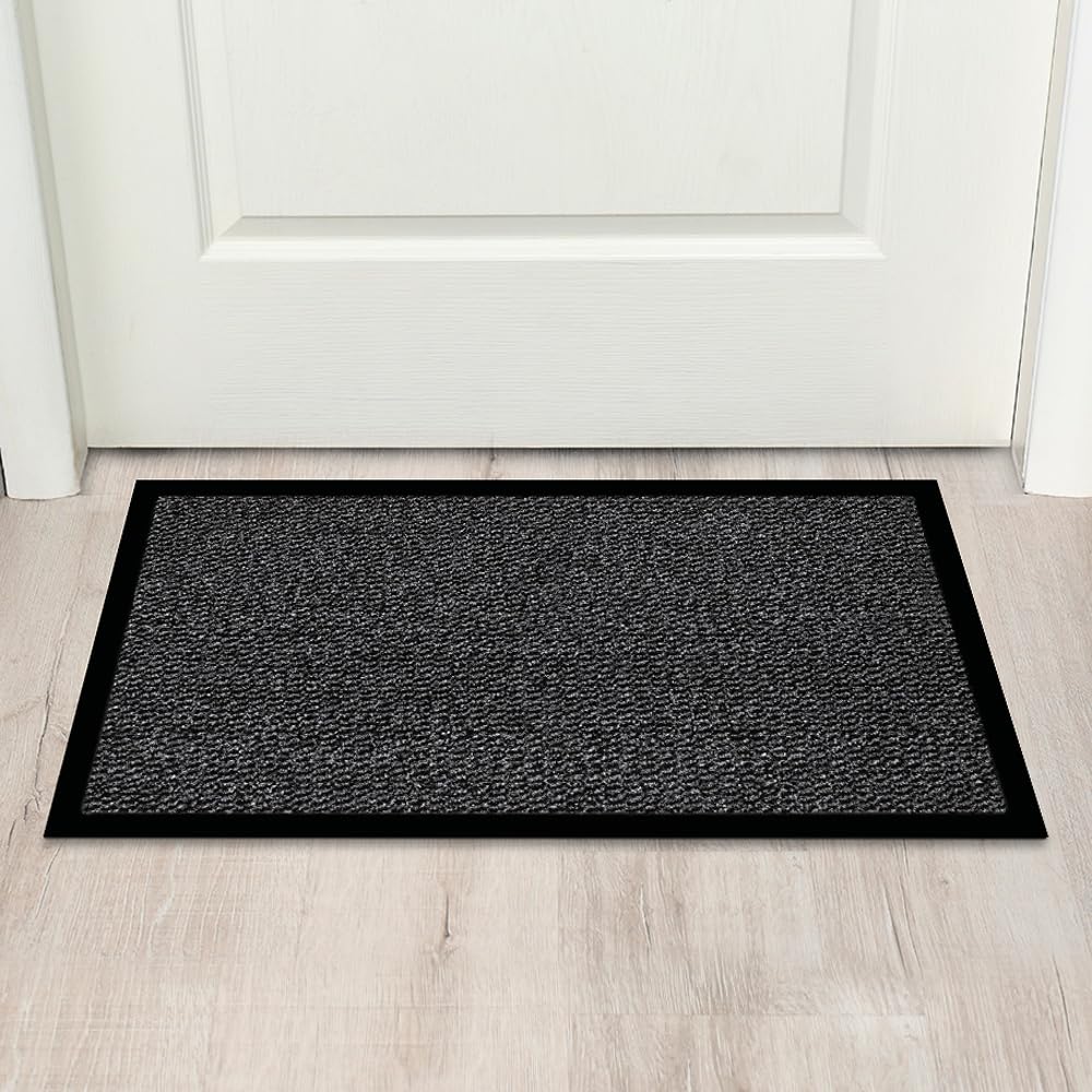 OLIVO.shop | Tappeto asciugapassi antiscivolo, zerbino ingresso esterno intero, tappeto assorbente ingresso (Grigio, 90x150 cm)