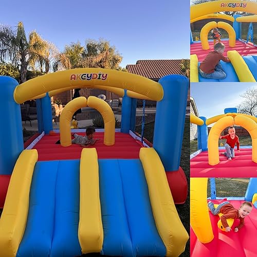 Miniatura 7 de AKEYDIY Casa inflable de rebote para niños, 13 x 12 pies, para niños de 3 a 10 años, casa inflable de obstáculoscasa hinchable con toboganes dobles