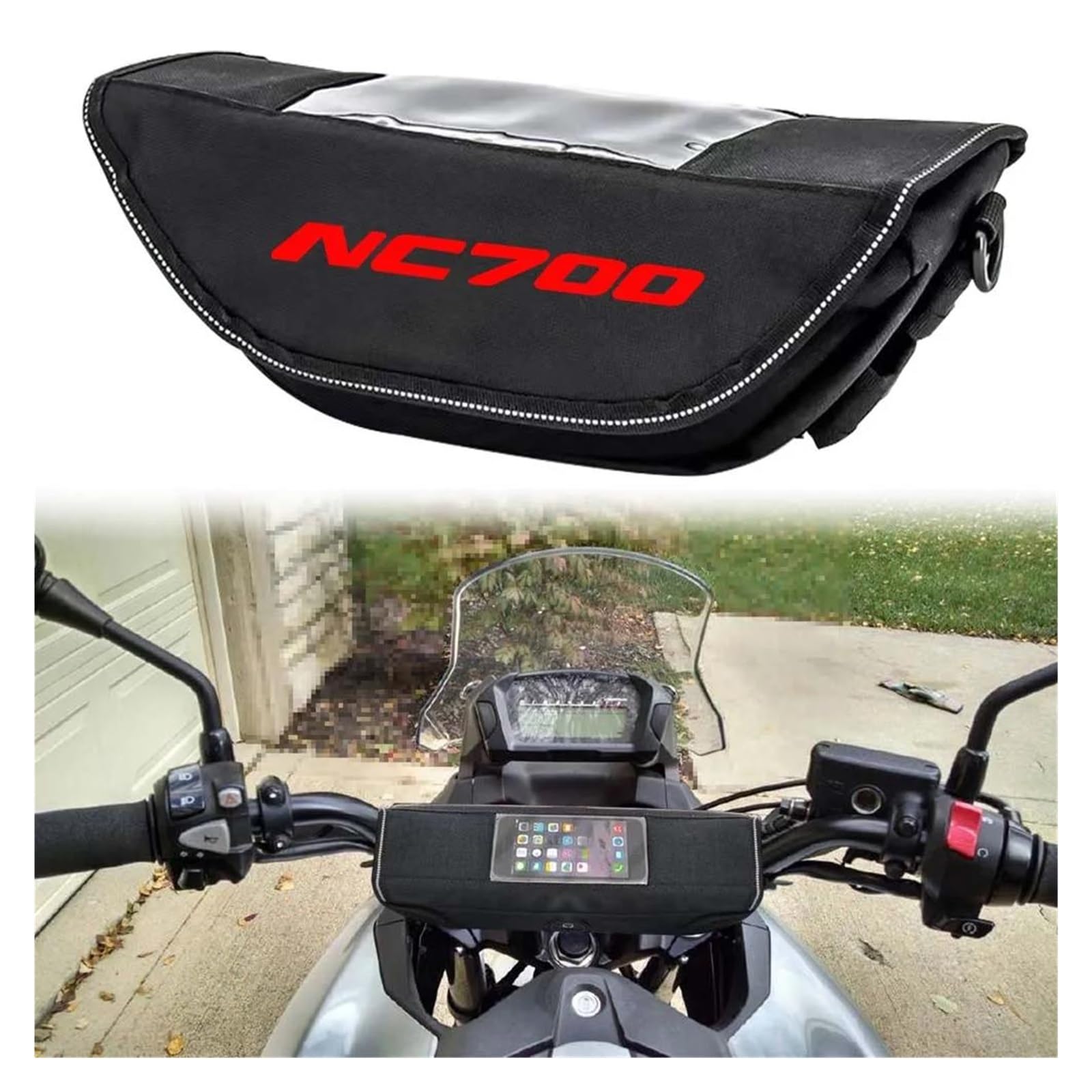 Amazon | バイクハンドルバーバッグ 収納バッグ For NC700 バイク