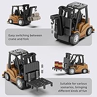 Vista 4 de cxjoigxi Mini carretilla elevadora RC, juguetes de camión carretilla elevadora 1/64 recargables, aplicación y control remoto, 2 en 1 transformable