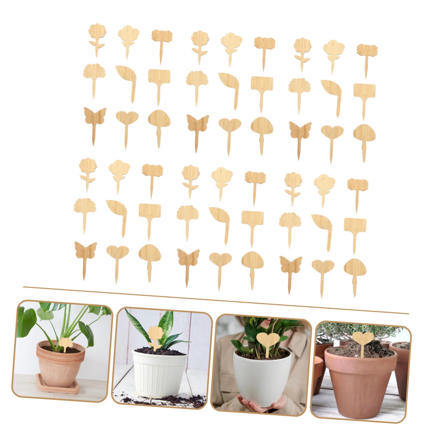 Kisangel 5 Sätze Garteneinsatz Etiketten Pflanzennamensschilder Markierungen Gartenschild-stick Blumenkennzeichnungstafeln Gartenpfahl Kunstpflanze Mehrere Steht Bambus 90 Stück * 5