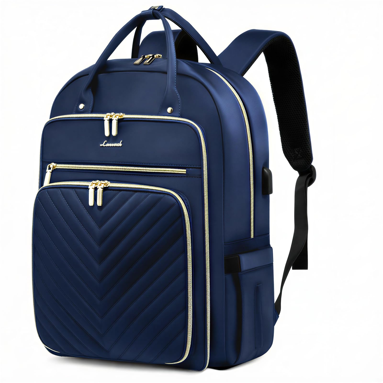 LOVEVOOK 17.3 Inch Laptop Backpack for Women,Fashion Work Backpack Purse for Women Men,Waterproof Travel Work Backpacks Purse for Teacher Nurse, Navy