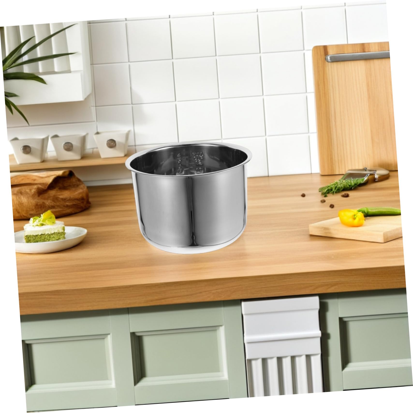 Healifty Ollas Programables Recambio Interior de Acero Inoxidable 6 L, Antiadherente Compatibilidad para Cocinar Arroz en Familia