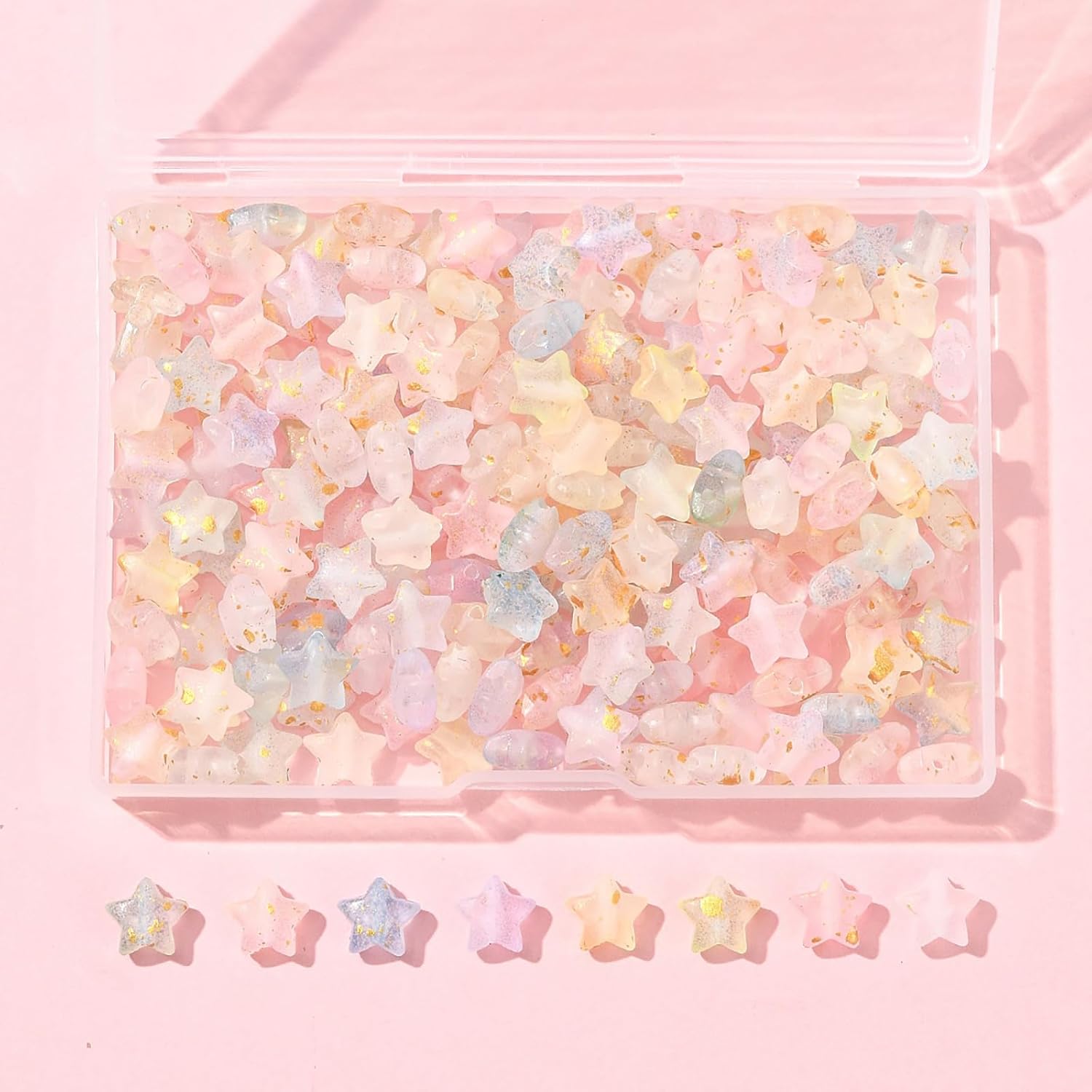 200Pcs Cute Star Acrylic Beads for Jewelry Making AB Colorful Transparent Spacer Beads for Bracelets Necklace Earrings Making DIY Crafts Gift - Image 6