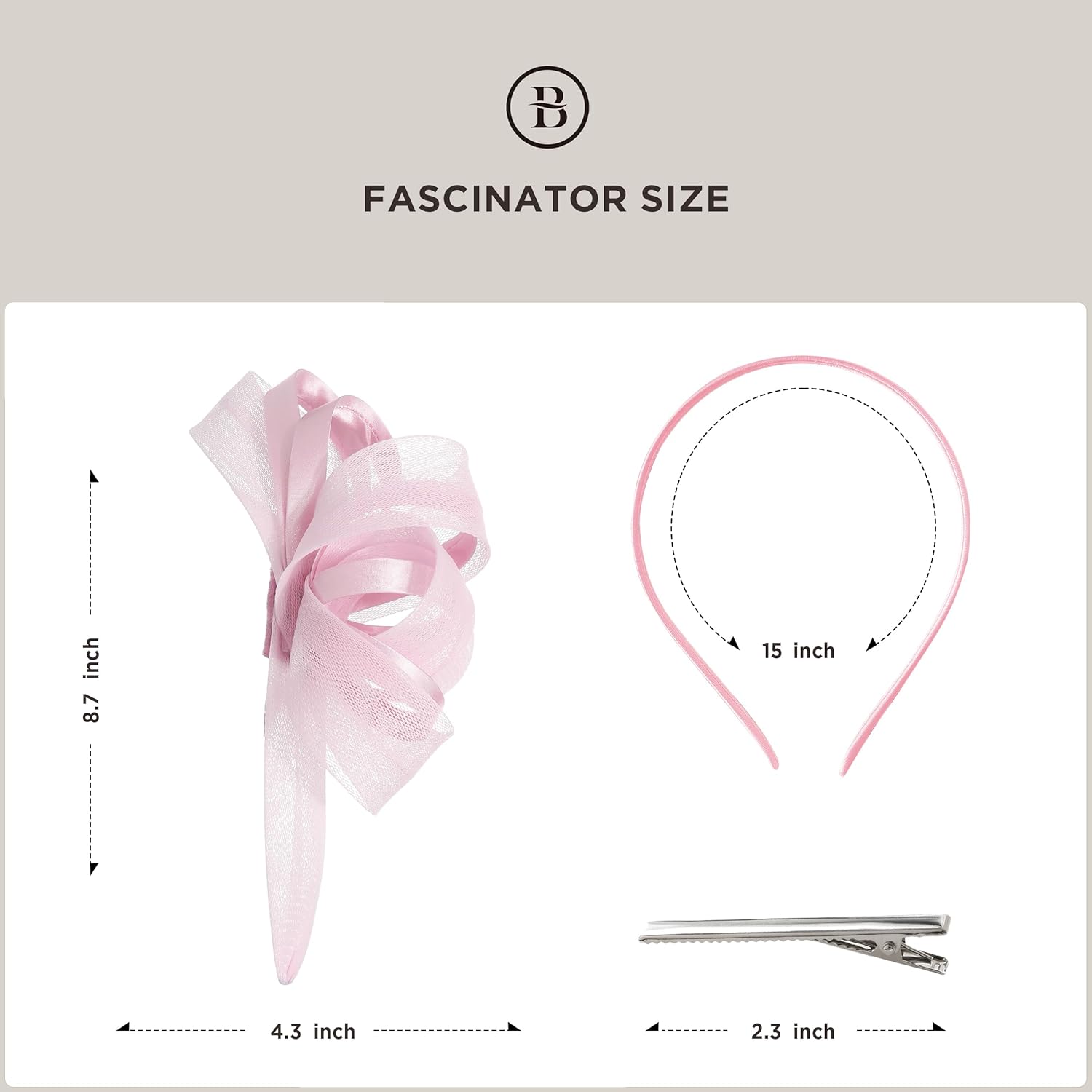 BABEYOND Fascinator Hats for Women - Tea Party Kentucky Ribbon Headband Derby Bridal Wedding Tulle Headpiece with Hair Clip - Image 7