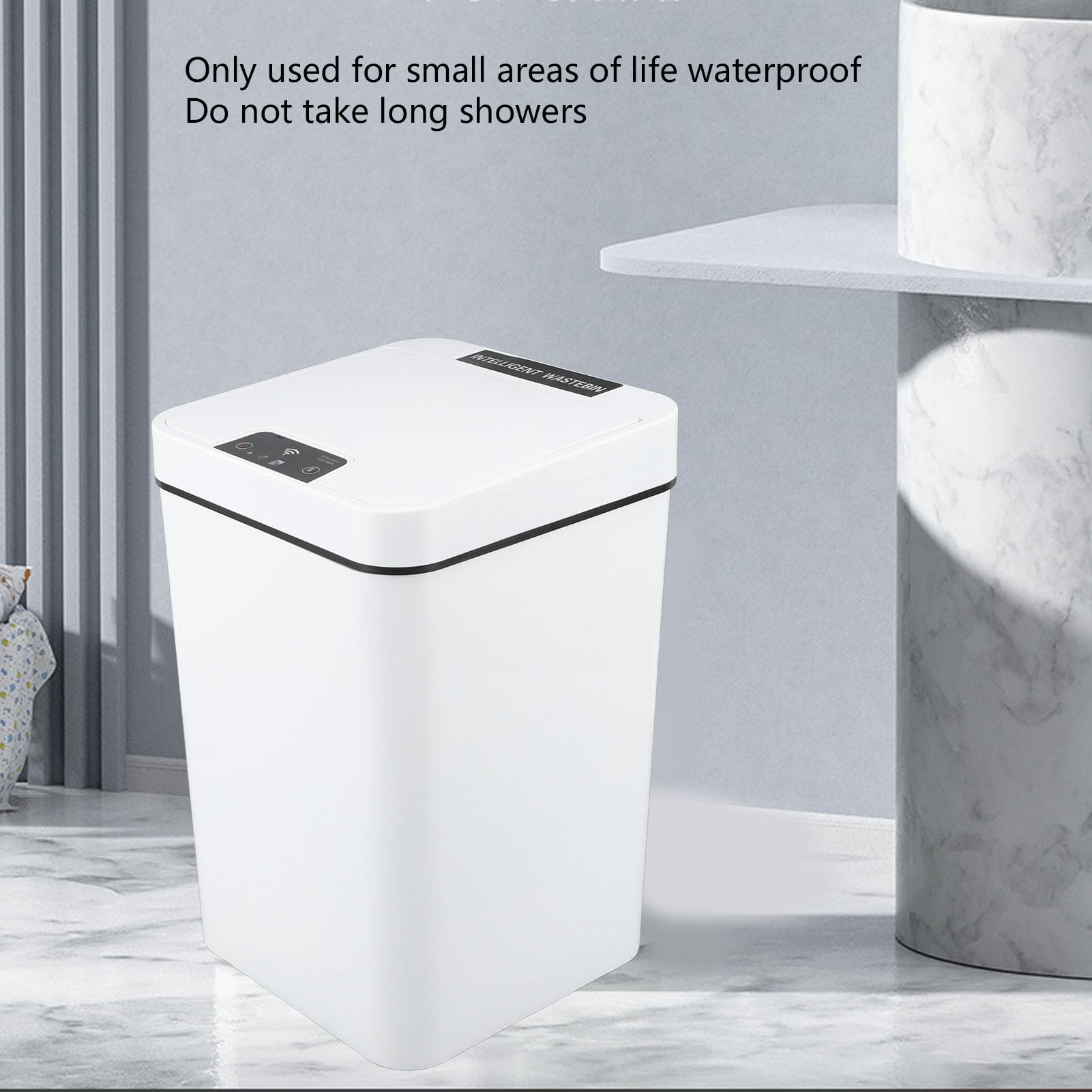 Pattumiera Intelligente, Pattumiera da Bagno in Plastica PP Versatile con Prestazioni di Tenuta Eccellenti con Coperchio, Pattumiera da Bagno con Sensore di Movimento da 18 Litri, Funzionamento