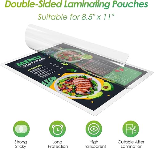 Miniatura 11 de KTRIO Bolsas de laminación autosellantes de 2.6 x 3.9 pulgadas, 30 bolsas, 10 mil de grosor, hojas laminadas autoadhesivas para tarjetas de visita