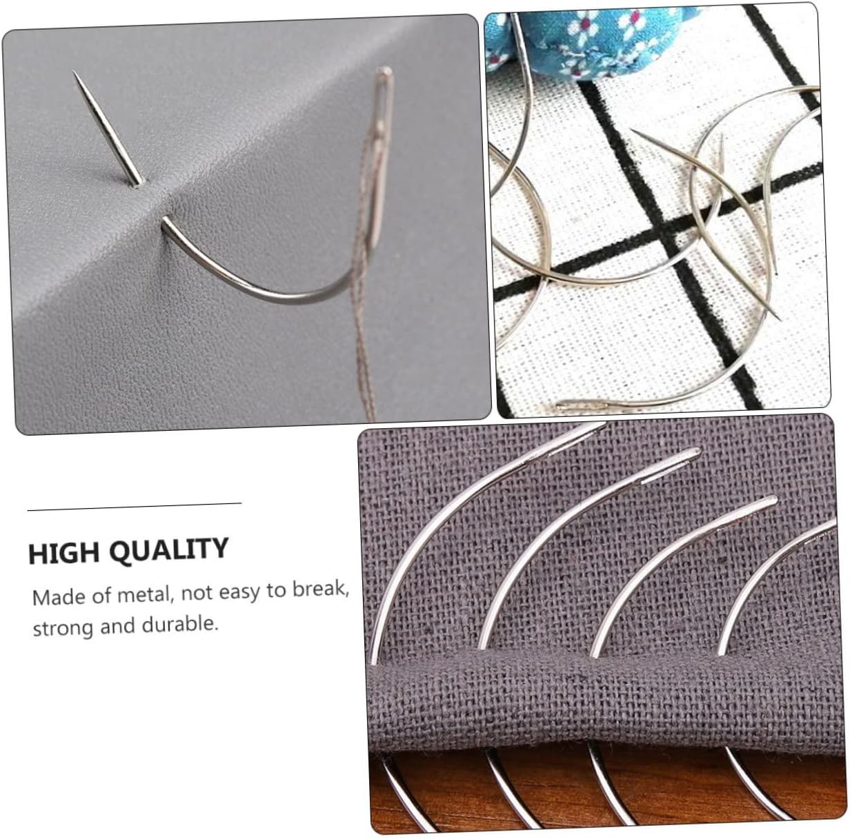 PLAFOPE 200pcs Eye Blunt Hand Sewing Needles Curved c Type Needles for Yarn Quilting