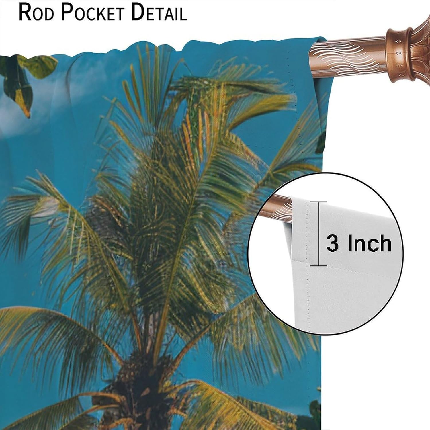 Beach Recliner Coastal Nautical Blackout Curtains for Living Room Bedroom, Ocean Plant Nature Window Curtains Rod Pocket Thermal Insulated Window Drapes， 2 Panels, Each 21" W x 45" L