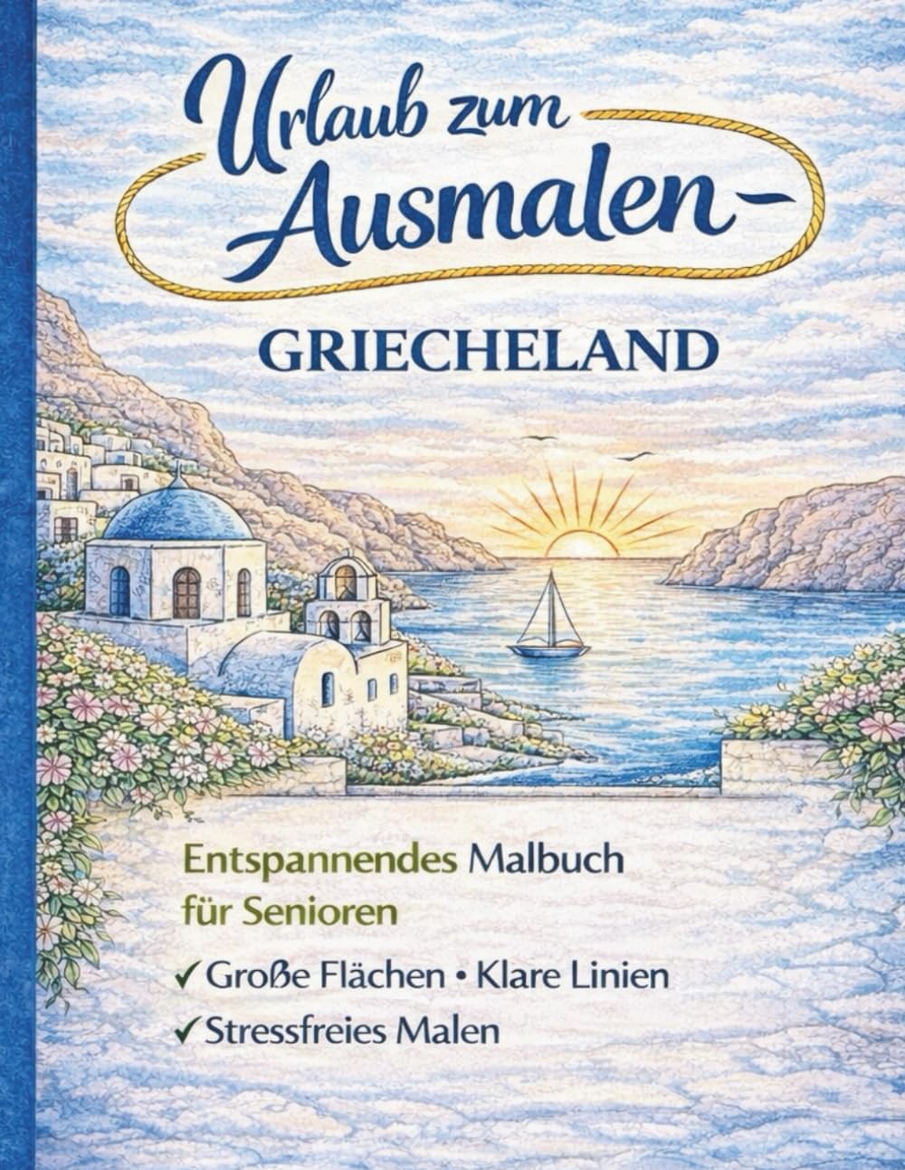 Urlaub zum Ausmalen - Griechenland: Entspannendes Malbuch für Senioren