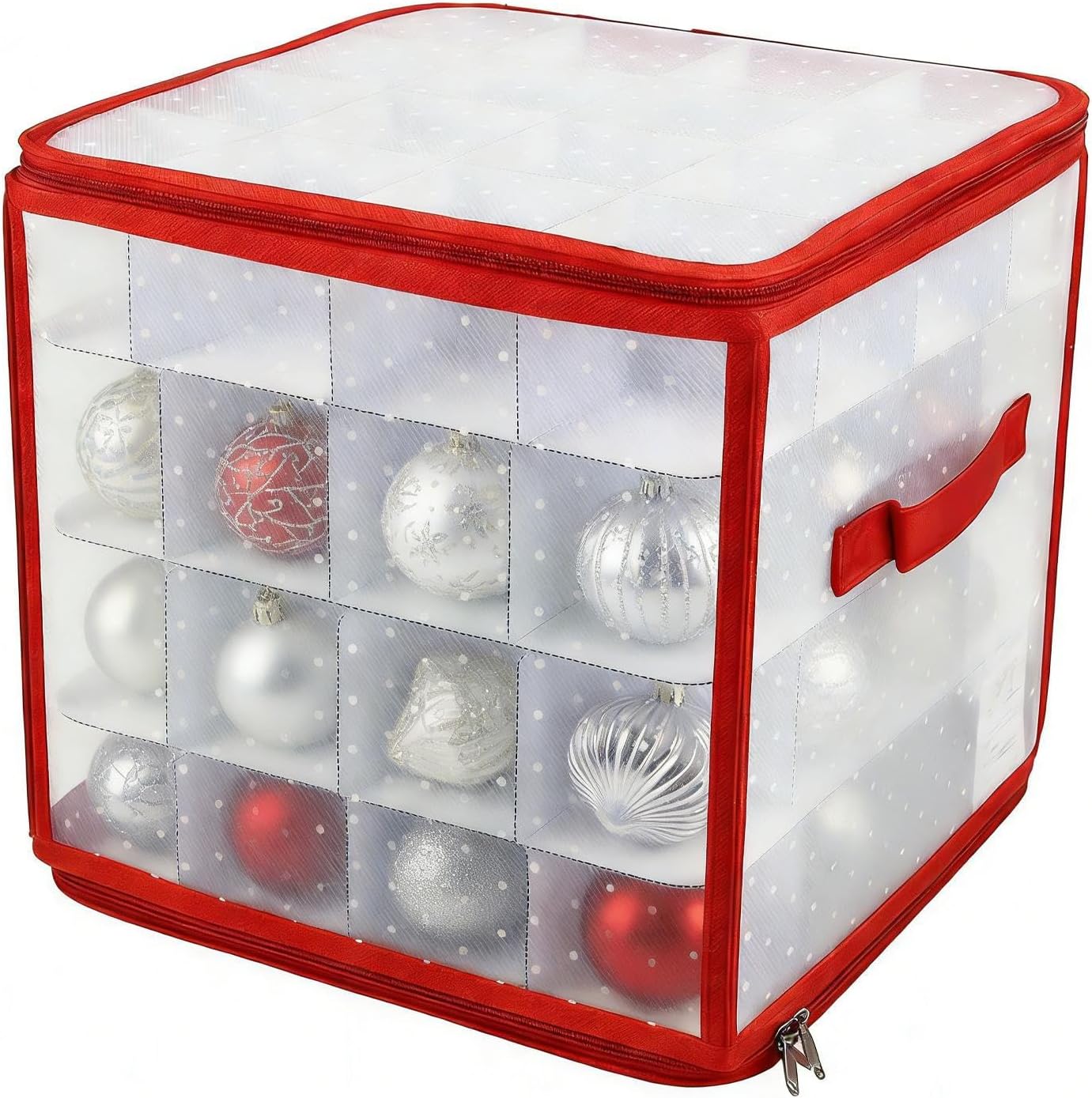 Ornament Storage Box | Space-Saving Decor Container | Holiday Ornaments Storage Container Bin - for Bedroom Living Room Indoor Outdoor Fireplace Mantel Kitchen