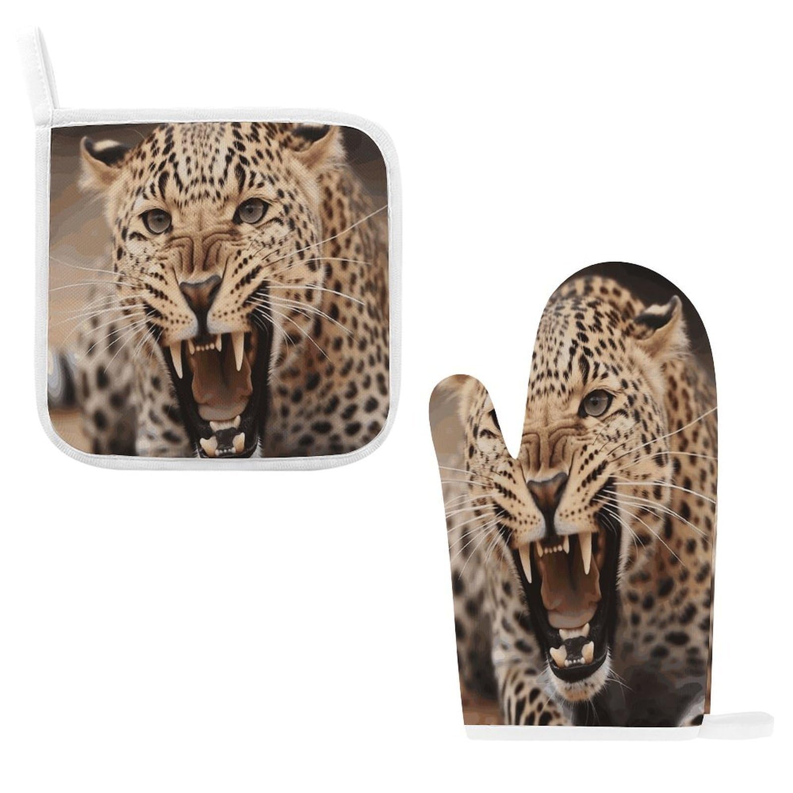 Fodpand Style Leopard Roars Cool Animal Oven Mitts And Pot Holders Sets