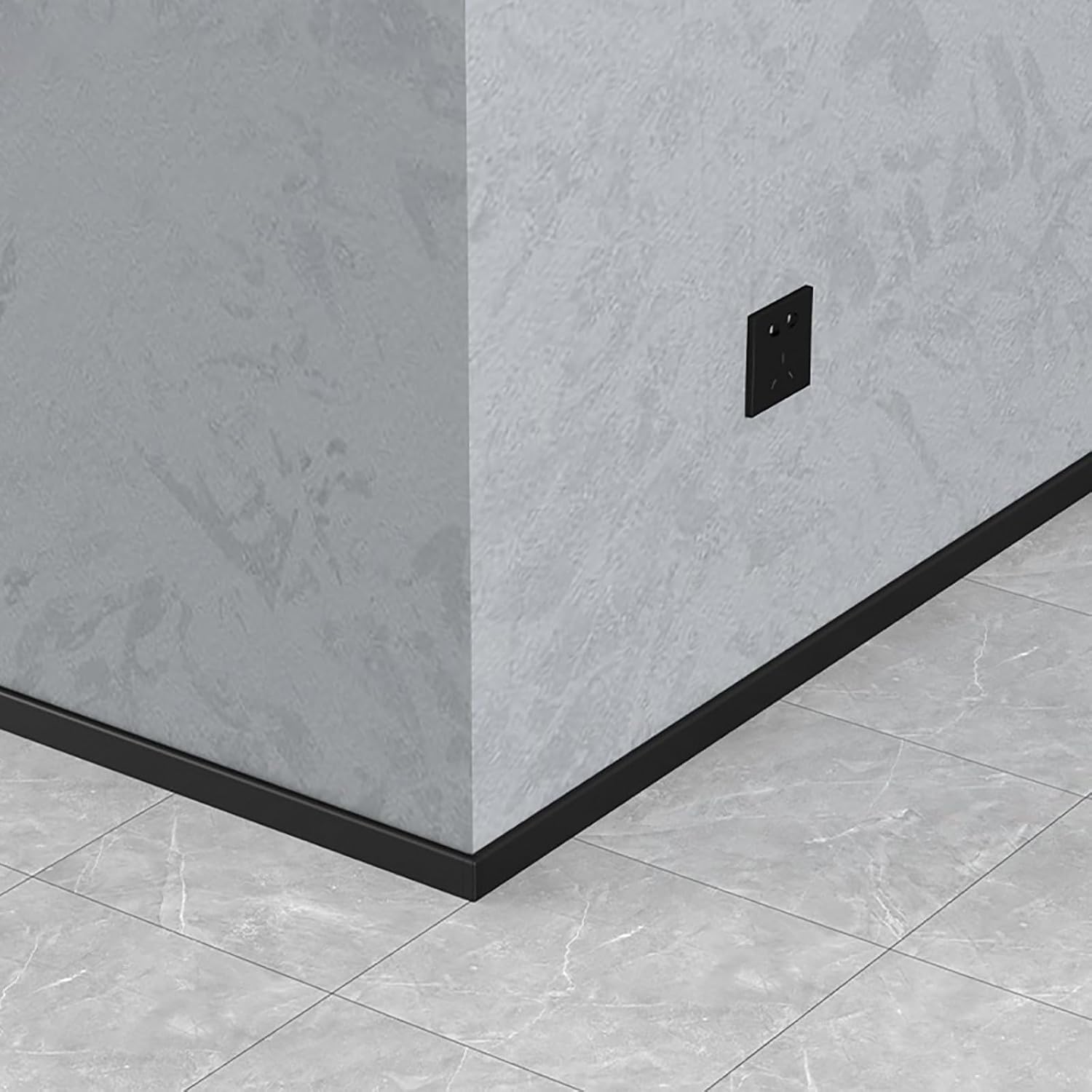 Rodapié de aluminio blanco de alta calidad de 80 mm, 15 unidades, para sala de estar, dormitorio, cocina y cine en casa, fácil de instalar