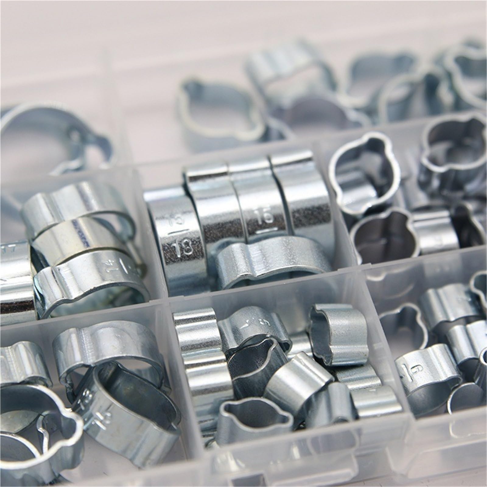 100 abrazaderas de manguera de doble oreja, clips de engarzado de acero inoxidable for agua combustible gasolina
