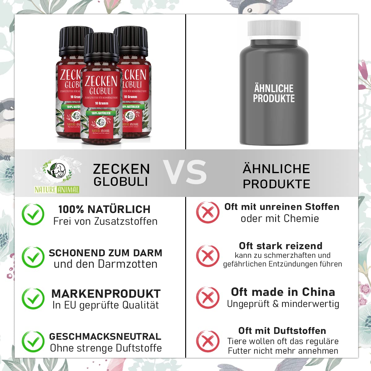 NEU: Nature Animal® 2X ZECKENSCHUTZ Kügelchen für Hunde + Katzen mit Sofortwirkung – ZECKEN Abwehr für Ihr Haustier – natürliche Behandlung hochwirksam