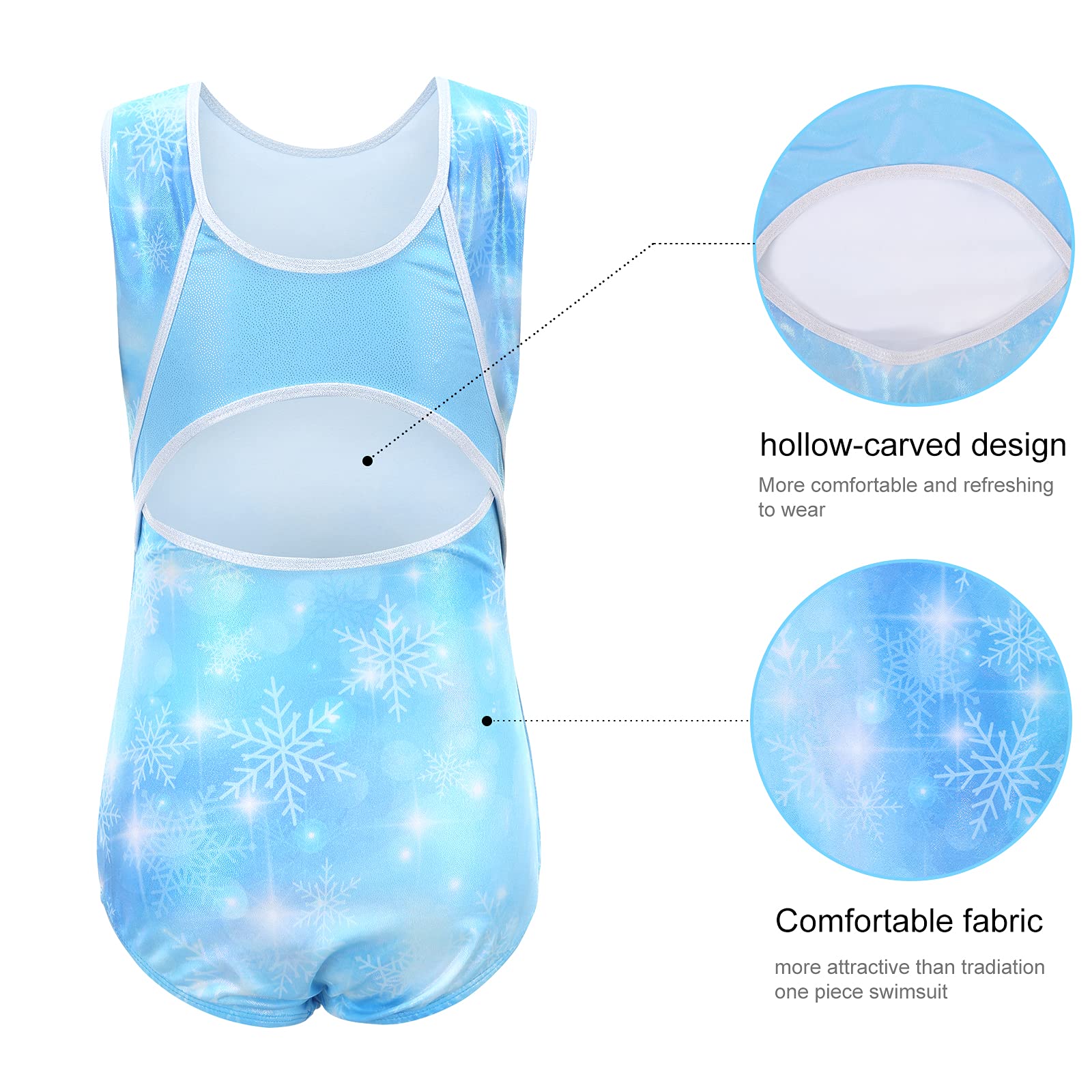 Bezioner Ragazze Ginnastica Leotards Body Danza Claasica Balletto Ginnastica Artistica per Bambina Senza Maniche/Manica Lunga per Bambini di 3-14 Anni