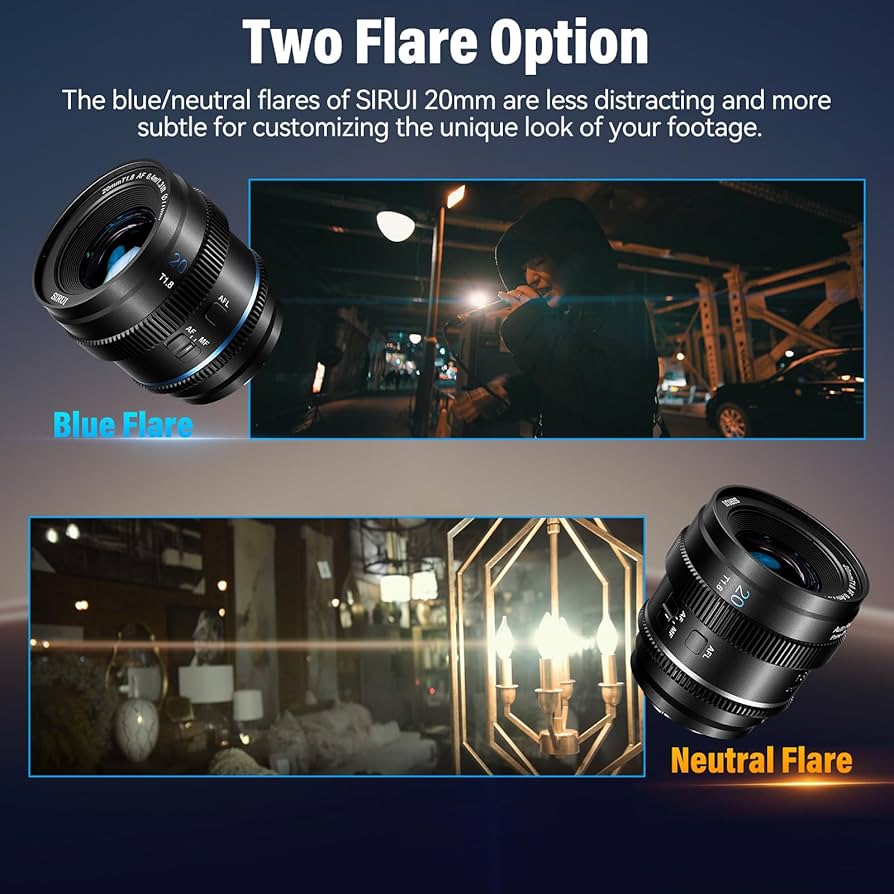 Amazon.com : SIRUI 20mm T1.8 1.33X Anamorphic Lens, S35 Autofocus