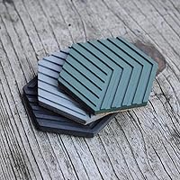 Vista 3 de NICOLE Molde de silicona para hormigón Molde de posavasos hexagonal para fundición con cemento y arcilla polimérica