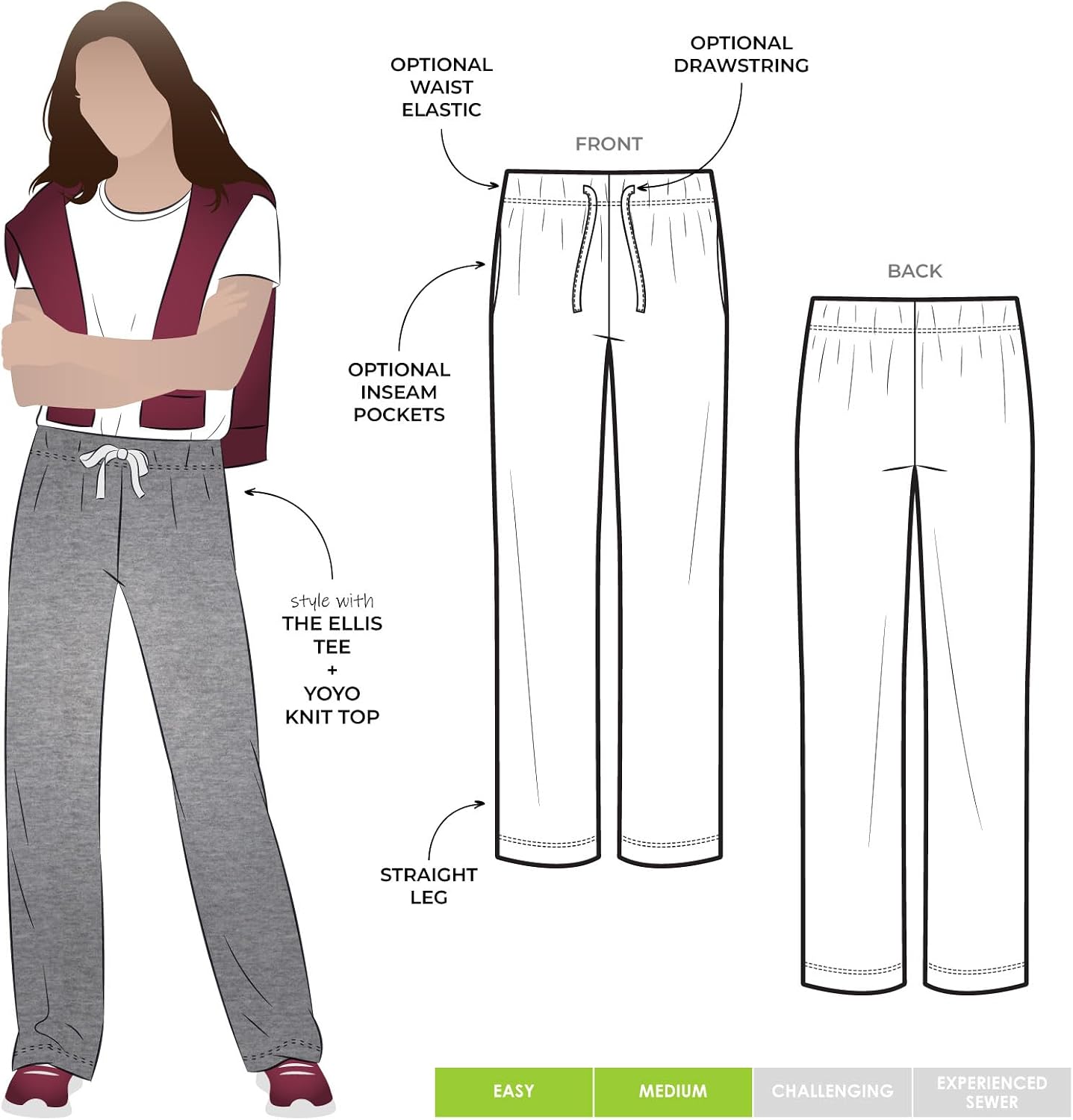 Style Arc Sewing Pattern - Anna Pant (Sizes 04-16)