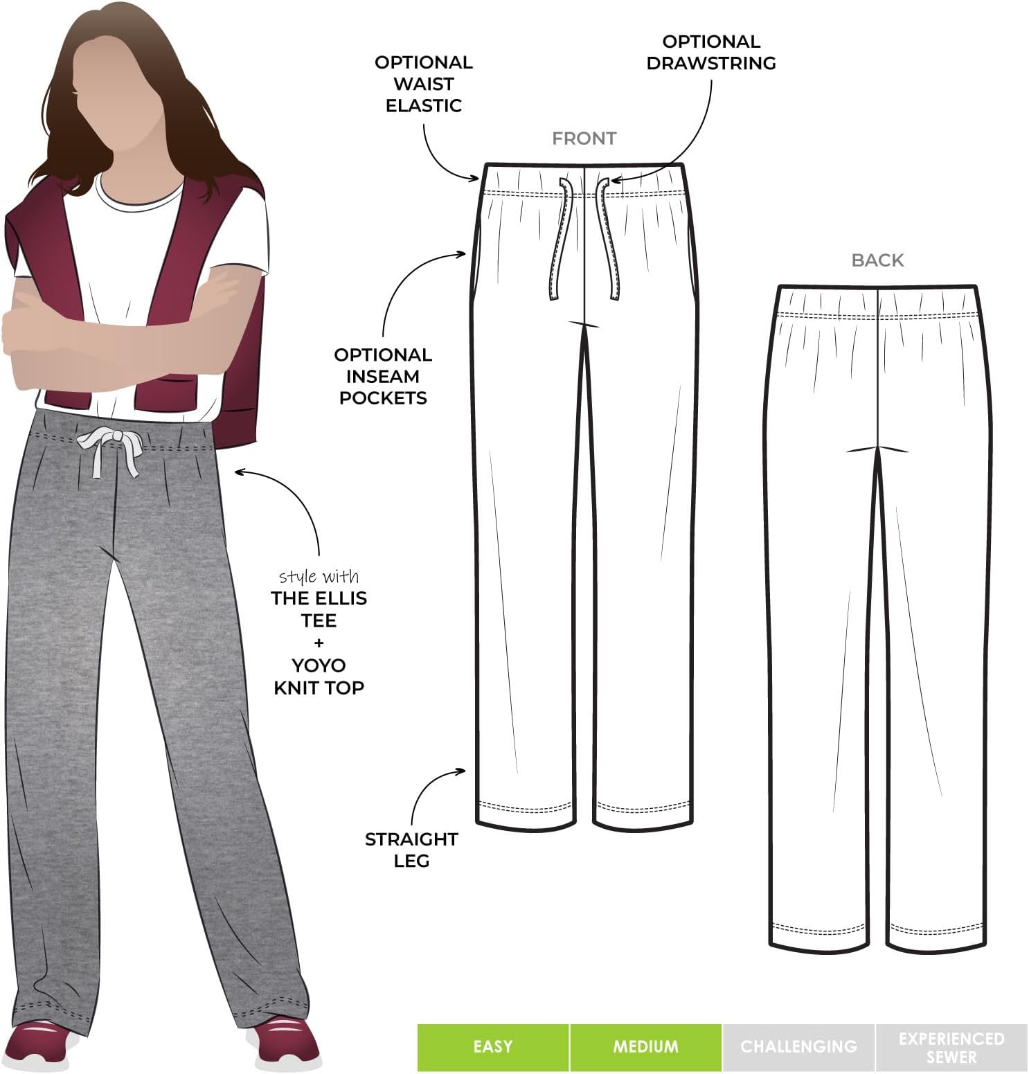 Style Arc Sewing Pattern - Anna Pant (Sizes 18-30)